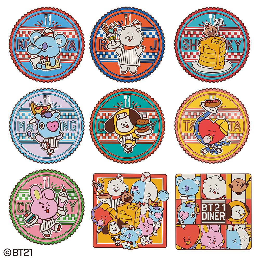 BT21(BTS)一番くじ第7弾Diner【2022年8月】 L賞：BT21 Dinerコースター