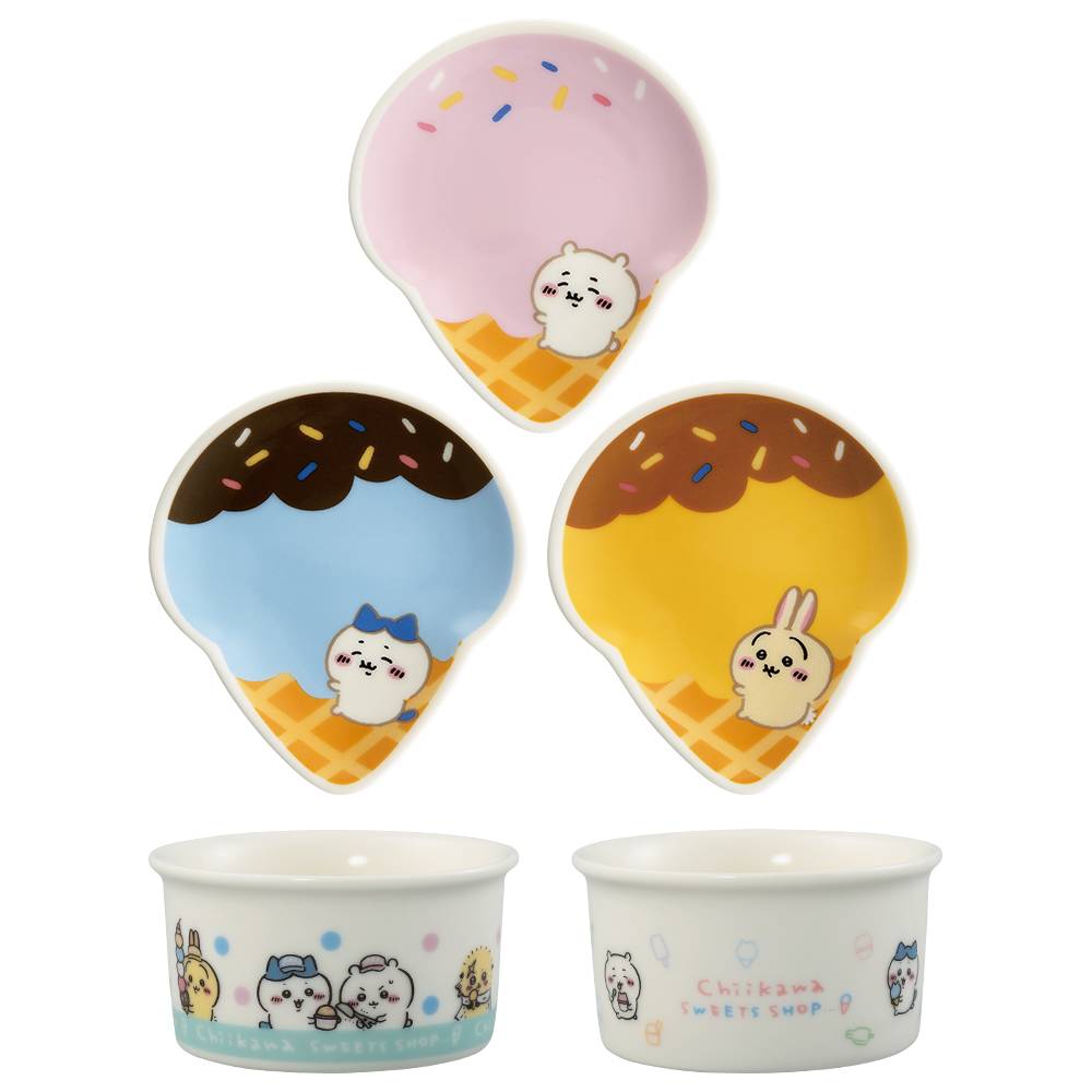 ちいかわ一番くじ第二弾SWEETS SHOP【2022年8月】 E賞：アイスクリーム屋さんの食器コレクション