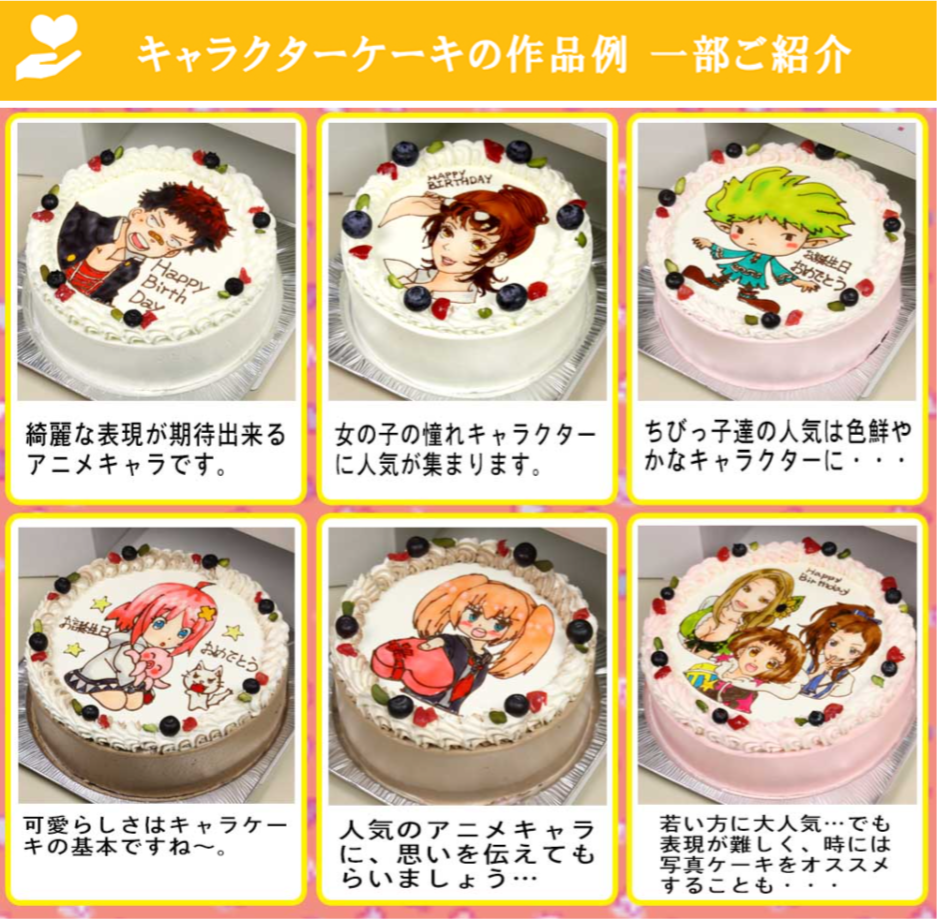 デコケーキ通販のスタイルは全部で6種類