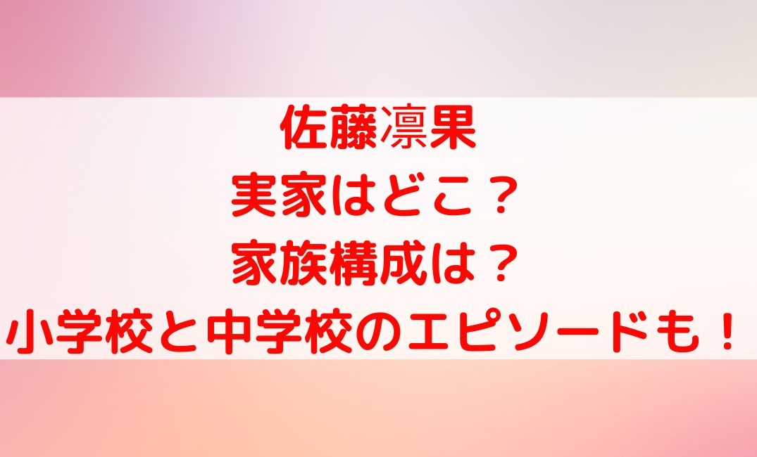 佐藤凛果被告の実家や父親など家族構成は？小学校は水泳で中学校はバレー所属