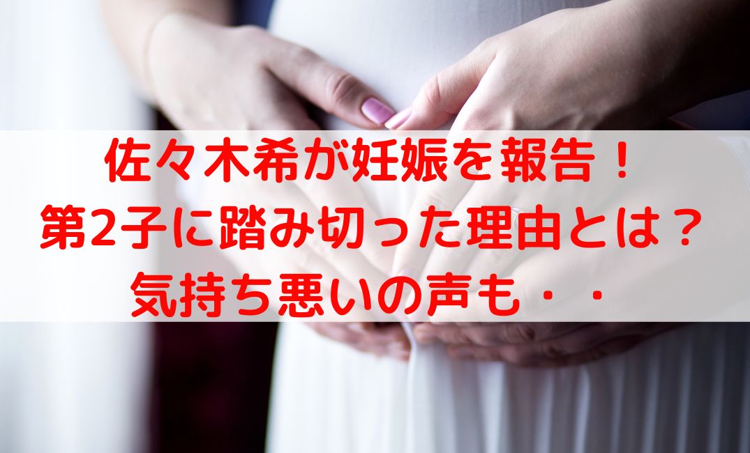 佐々木希が妊娠を報告！第2子に踏み切った理由や渡部建に気持ち悪いの批判