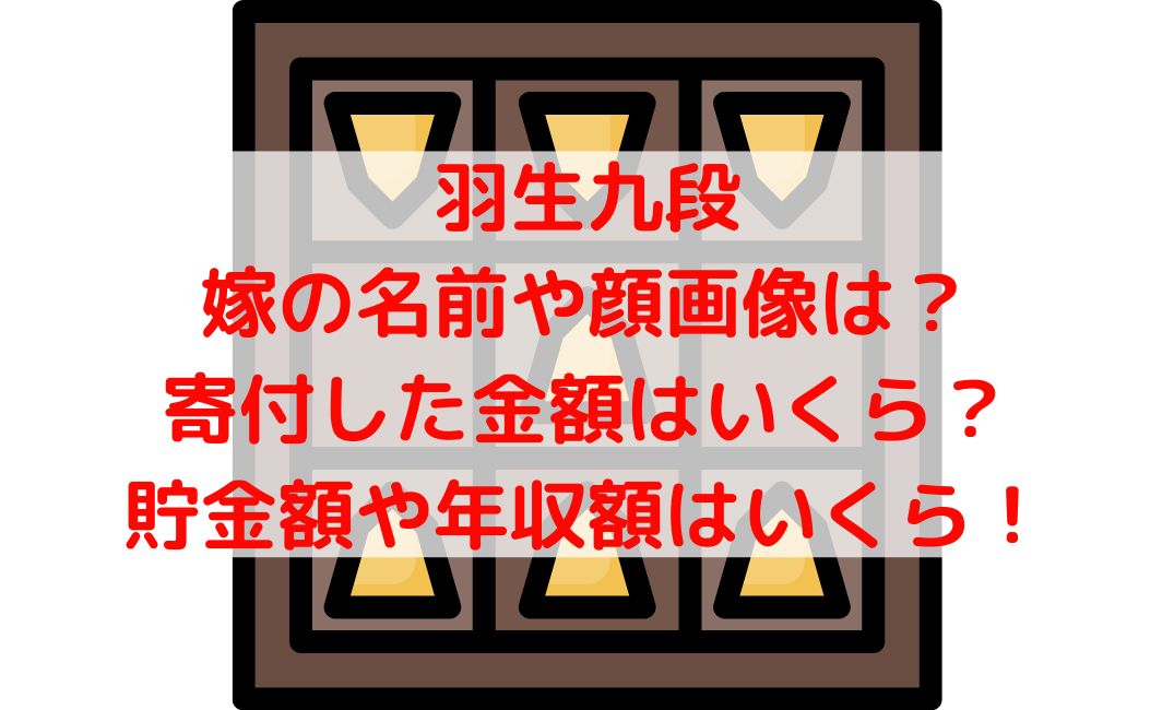 羽生九段の嫁はだれで寄付した金額は？貯金額や年収についても調査！